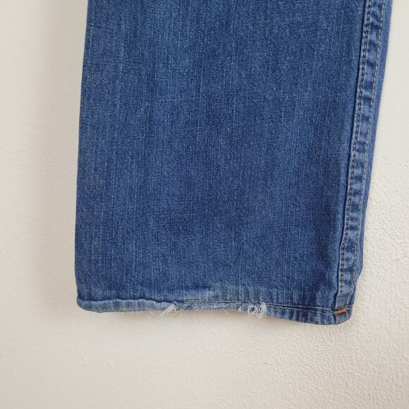 True Religion Ricky Jeans 36x32 Blue Denim Straight Leg Relaxed Whiskers Y2K - Picture 10 of 13